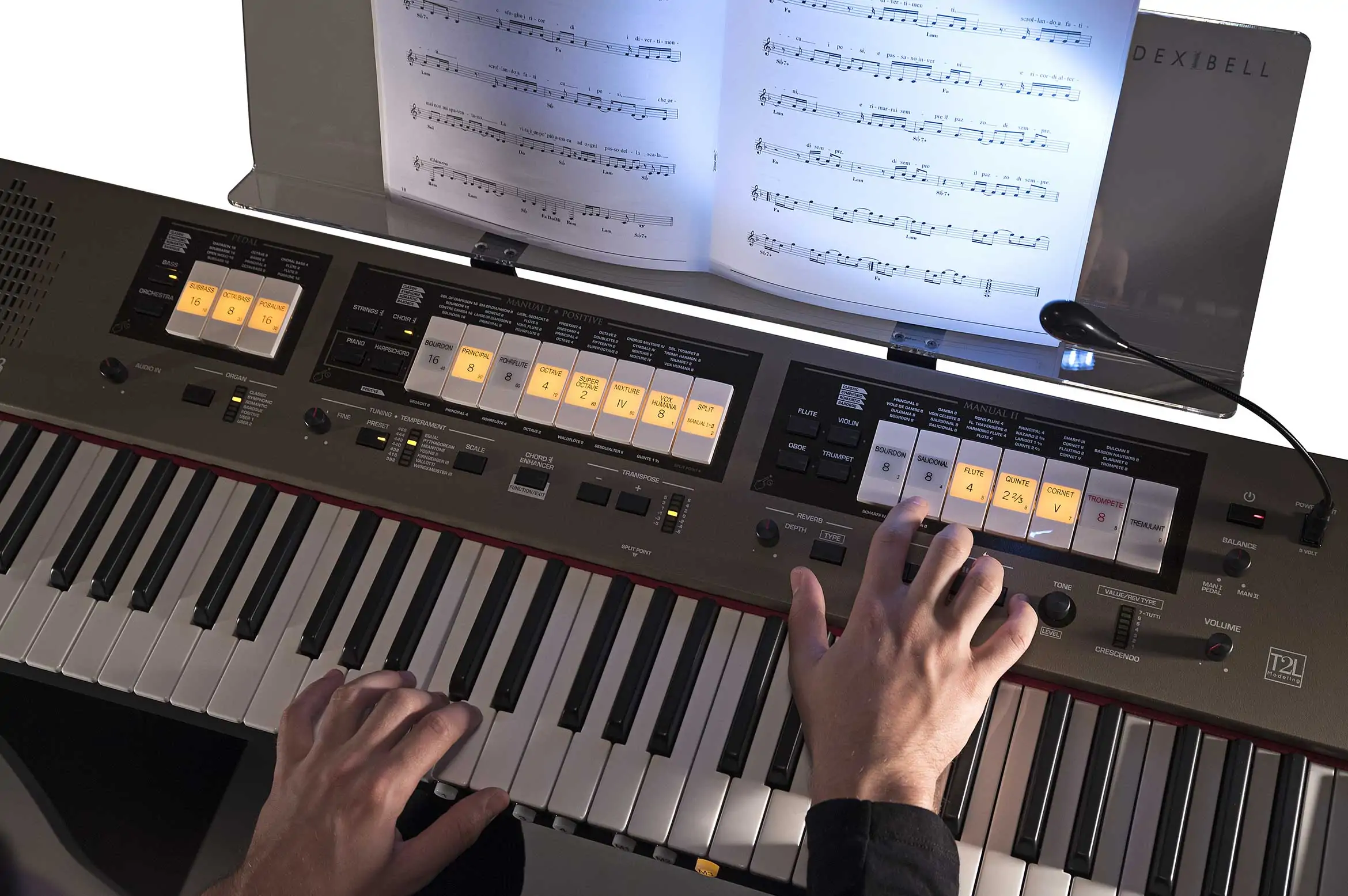 AN AUTHENTIC CLASSICAL ORGAN IN A PORTABLE DIGITAL KEYBOARD.